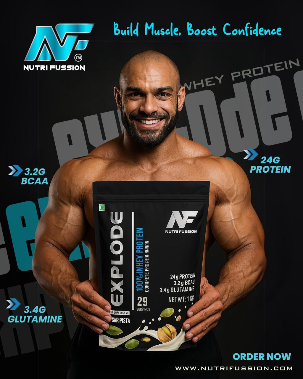 Nutri Fussion athlete with the Explode protein range